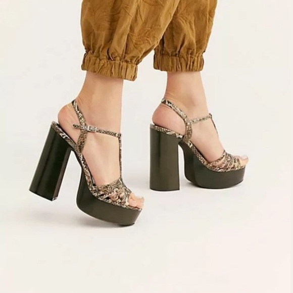 Free People Jeffrey Campbell snakeskin chunky heel - Picture 2 of 8